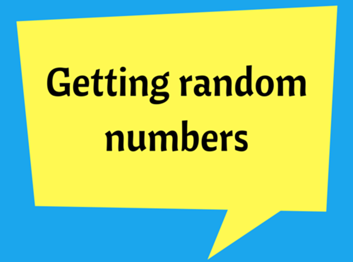 Getting random numbers